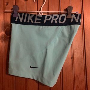 Mint Green Nike Pro Shorts